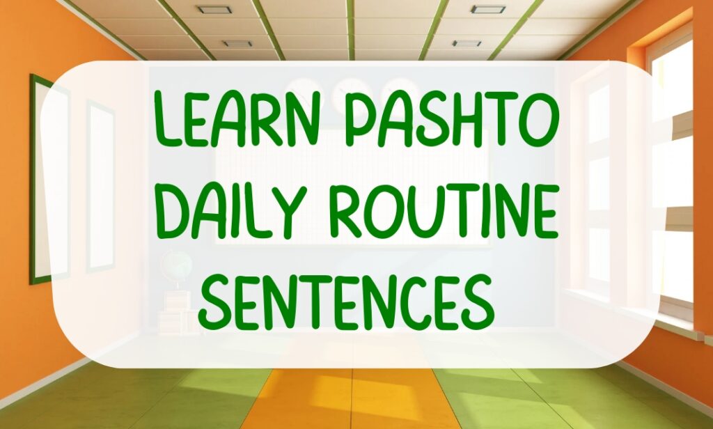 How to learn pashto easily daily routine sentences