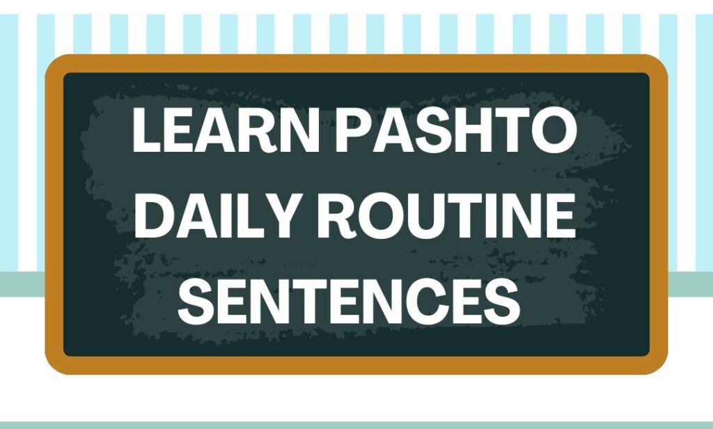 How to learn pashto easily daily routine sentences