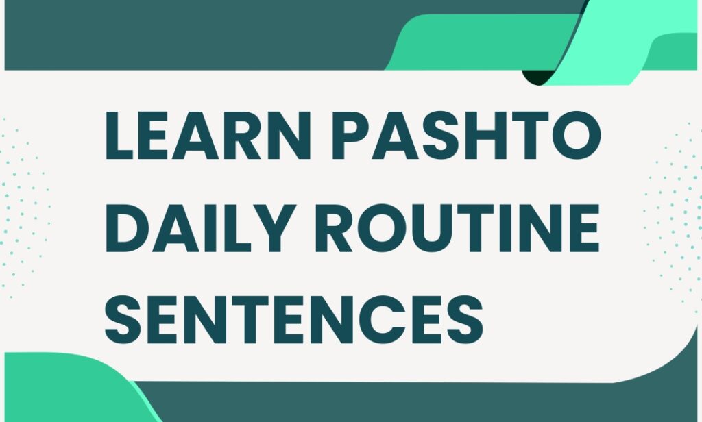 How to learn pashto easily daily routine sentences