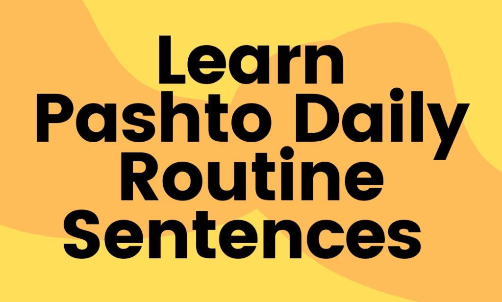 How to learn pashto easily daily routine sentences