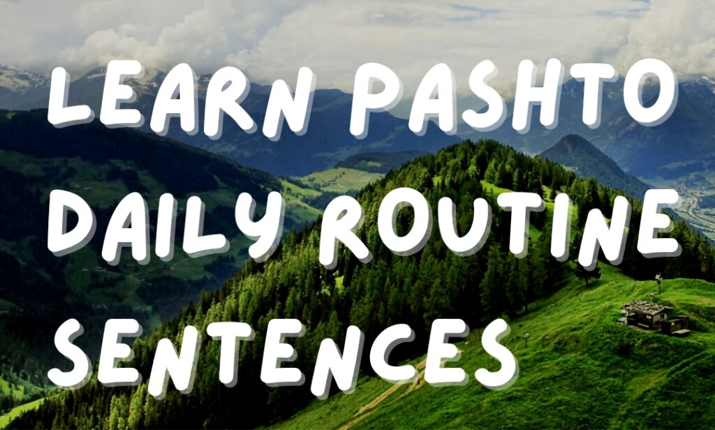 Learn pashto easily daily routine sentences