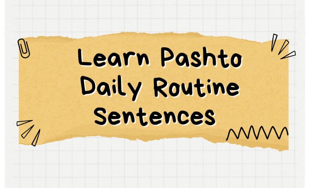 How to learn pashto easily daily routine sentences