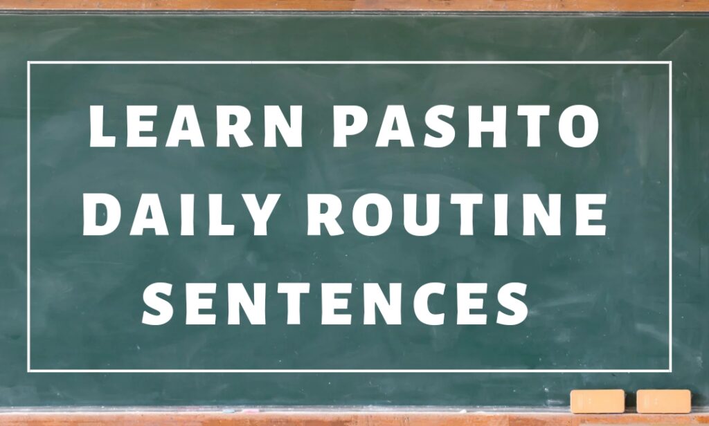 How to learn pashto easily daily routine sentences